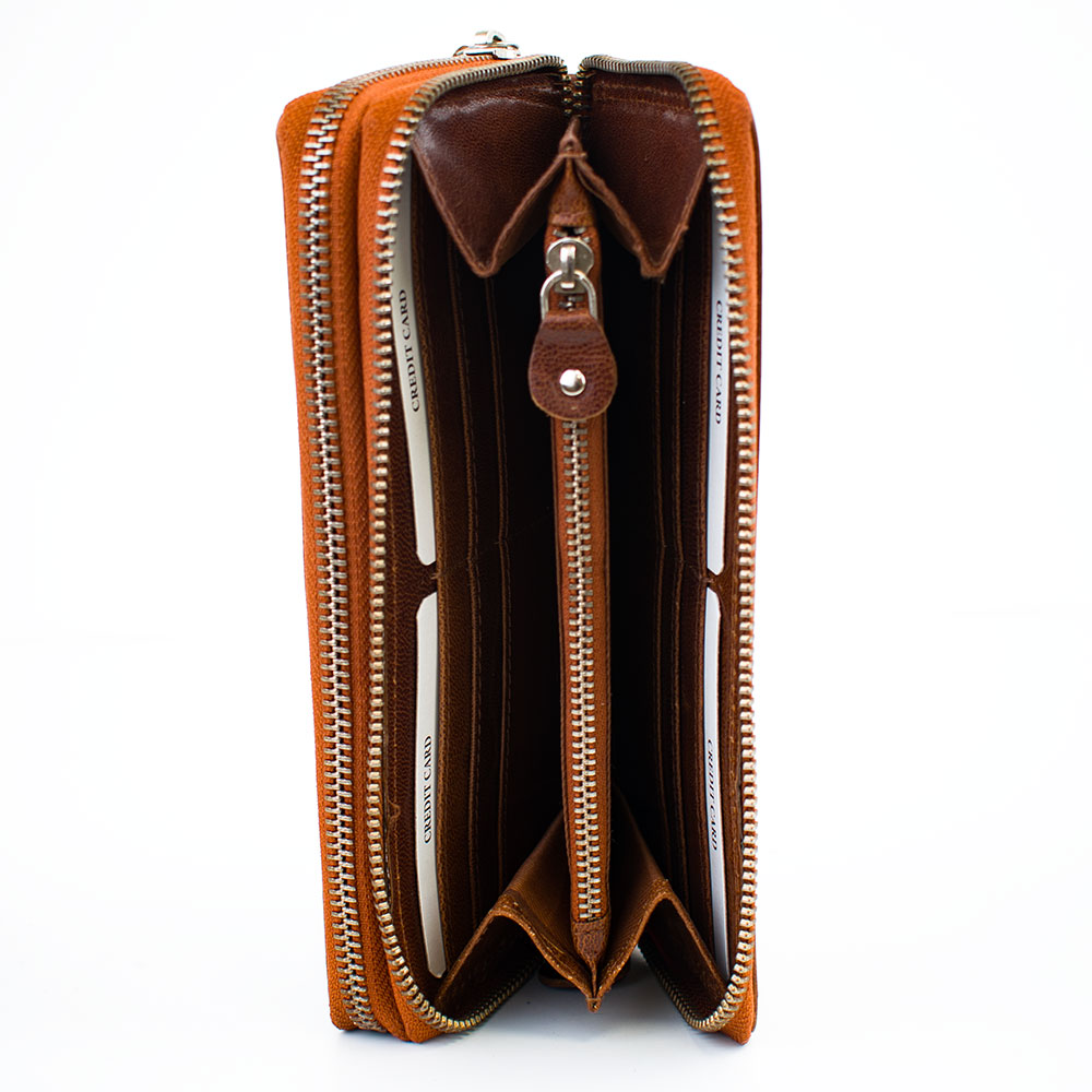 Luxusní dámská kožená peněženka na zip hnědá Just premium kůže Master Pragati Excelent GTI 5456