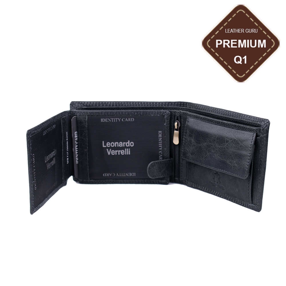 Leonardo Verrelli luxusní pánská kožená peněženka hnědá GT 9925