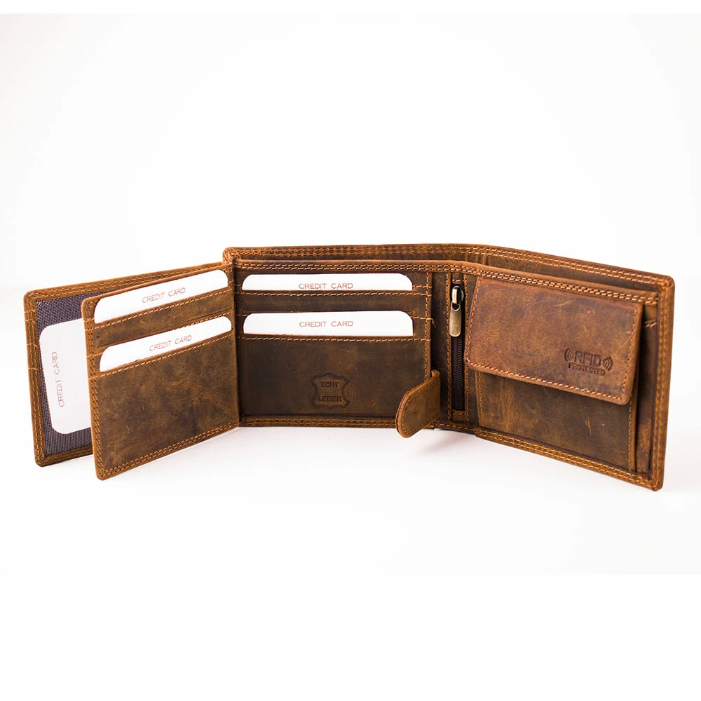 Luxusní pánská kožená peněženka ryba Kapr hnědá premim kůže Master Pragati Excelent GTI 4853