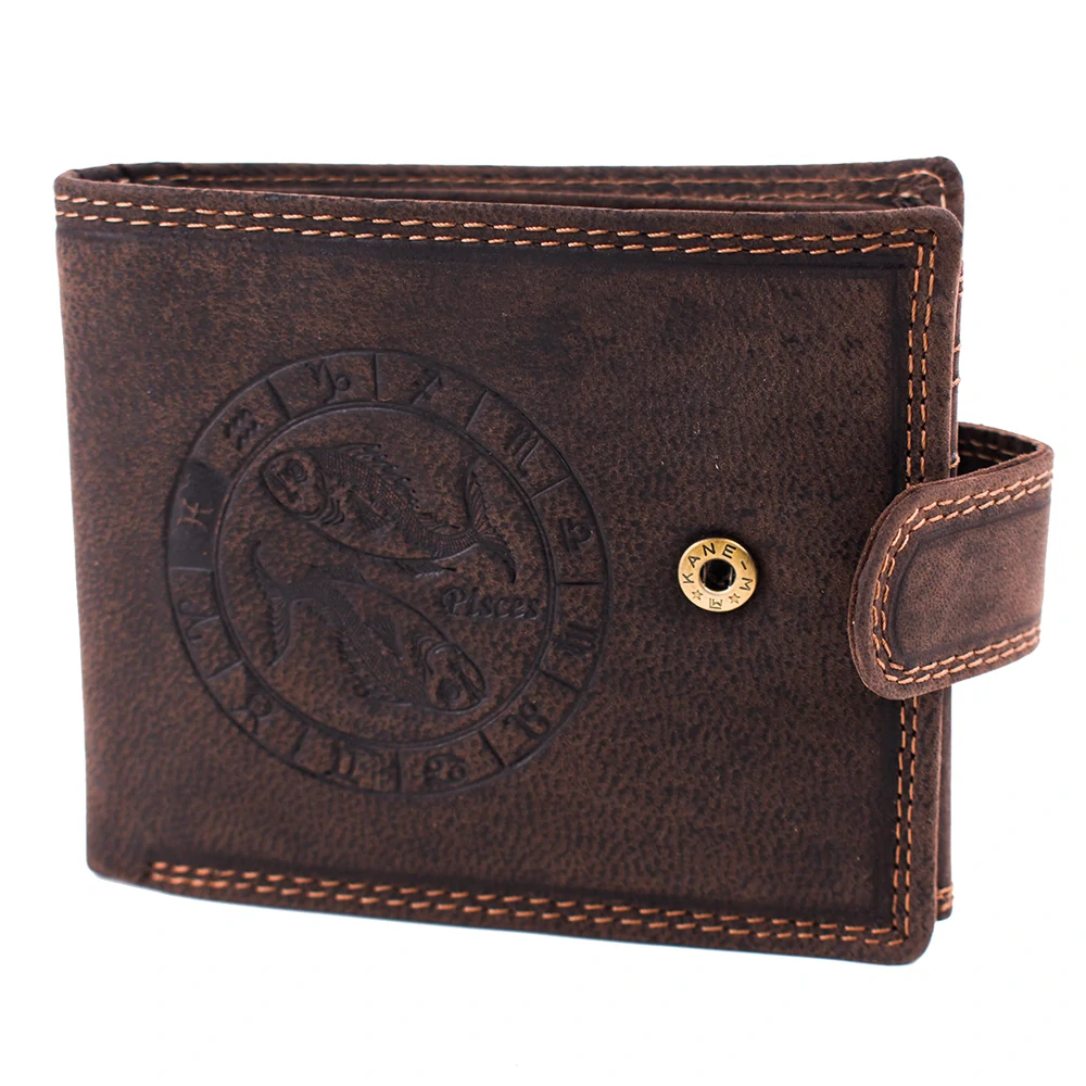 Luxusní pánská kožená peněženka na patent se znamením zvěrokruhu Ryba premium kůže Master Pragati Elite GTI 356L