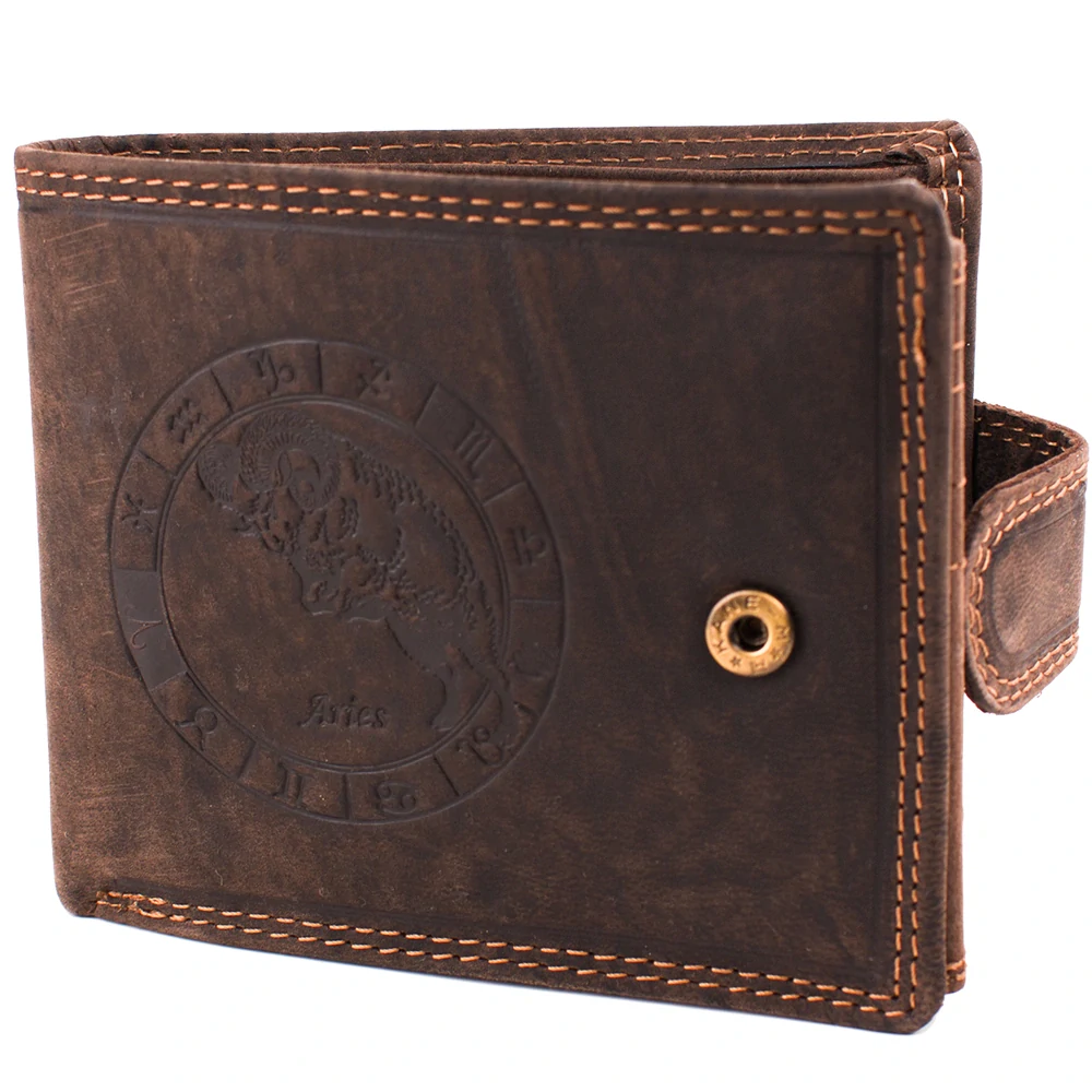 Luxusní pánská kožená peněženka na patent se znamením zvěrokruhu Beran premium kůže Master Pragati Elite GTI 356L