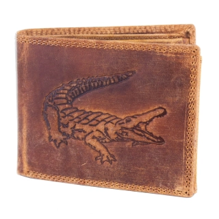 Luxusní pánská kožená peněženka hnědá premium kůže Krokodýl značky MarkModern