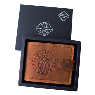 Luxusní pánská kožená peněženka na patent se znamením zvěrokruhu Blíženci premium kůže Master Pragati Excelent GTI 2550L