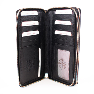 Luxusní dámská kožená peněženka na zip černá Just premium kůže Master Pragati Excelent GTI 5457