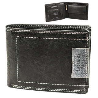 Leonardo Verrelli luxusní pánská kožená peněženka hnědá GT 9963