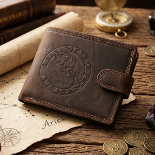 Luxusní pánská kožená peněženka na patent se znamením zvěrokruhu Beran premium kůže Master Pragati Elite GTI 356L