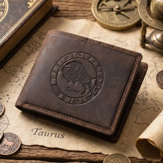 Luxusní pánská kožená peněženka se znamením zvěrokruhu Býk premium kůže Master Pragati Elite GTI 356