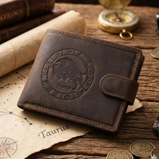 Luxusní pánská kožená peněženka na patent se znamením zvěrokruhu Býk premium kůže Master Pragati Elite GTI 356L